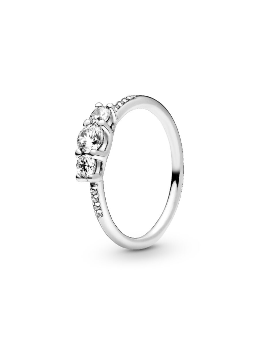Clear Three-Stone Ring