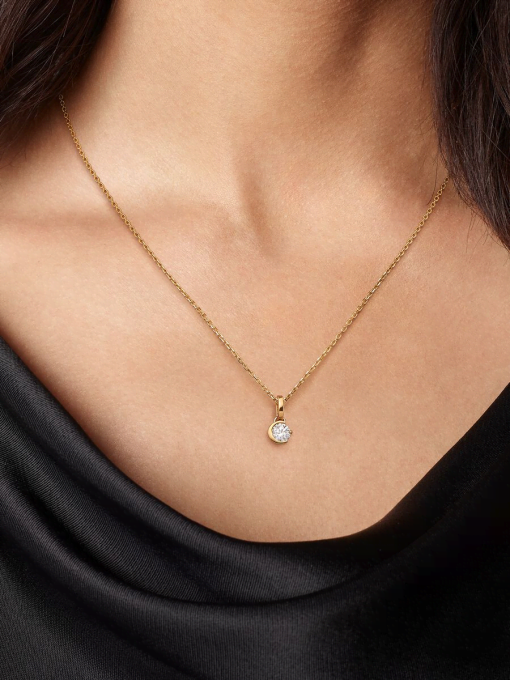 Pandora Talisman 14k Gold Lab-grown Diamond Moon Pendant - Image 2
