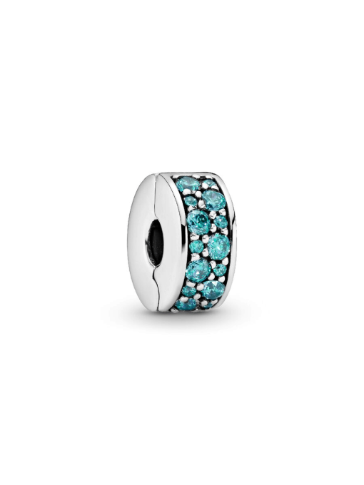 Teal Pavee Clip Charm