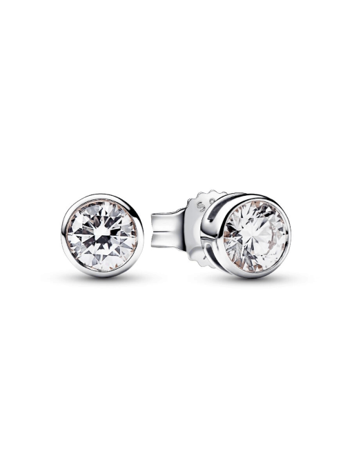 Pandora Era Bezel Sterling Silver Lab-grown Diamond Earrings - Image 3