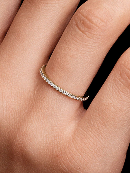 Pandora Era 14k Gold Lab-grown Diamond Half Eternity Pave Band Ring - Image 2