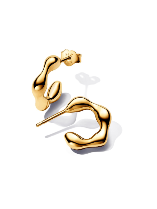 Organically Shaped Open Hoop Earrings