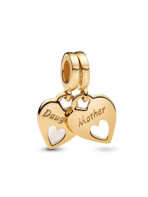 Double Heart Split Dangle Charm - Image 3
