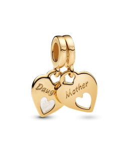 Double Heart Split Dangle Charm