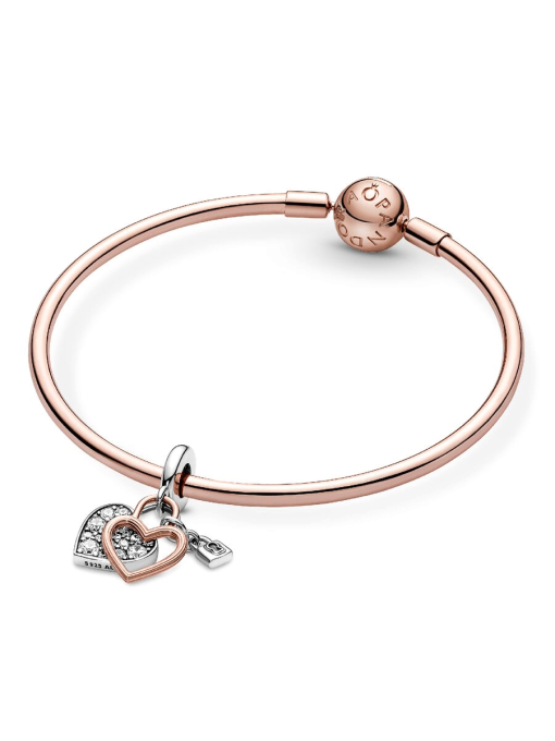 Heart Padlock Double Dangle Charm - Image 7
