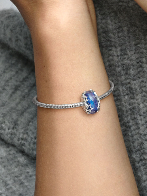 Galaxy Blue & Star Murano Charm - Image 2