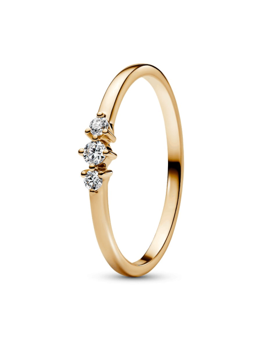 Pandora Era 14k Gold Lab-grown Diamond Triple Stone Ring - Image 3