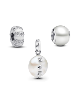 Silver Pearlescent Charm Trio
