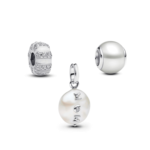 Silver Pearlescent Charm Trio