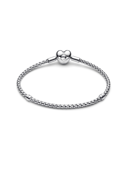 Heart Clasp Studded Chain Bracelet - Image 3