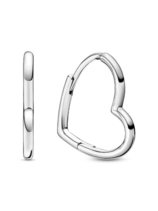 Asymmetrical Heart Hoop Earrings - Image 3