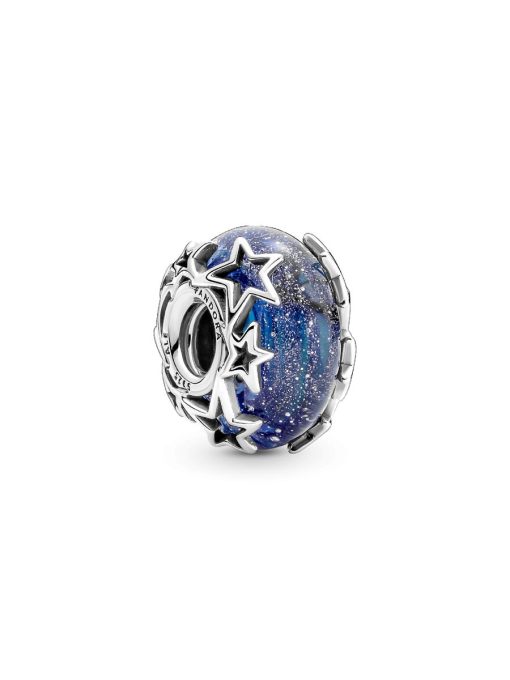 Galaxy Blue & Star Murano Charm