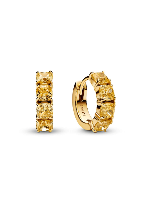 Yellow Hoop Earrings - Image 3
