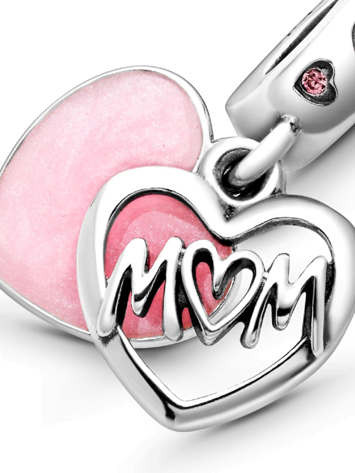 Mom Script Heart Dangle Charm - Image 5