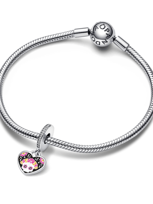 Engravable Day of the Dead Sugar Skull Heart Dangle Charm - Image 4