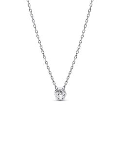Pandora Era Bezel Sterling Silver Lab-grown Diamond Pendant Necklace
