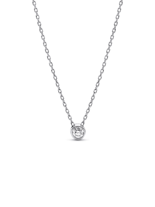 Pandora Era Bezel Sterling Silver Lab-grown Diamond Pendant Necklace - Image 3