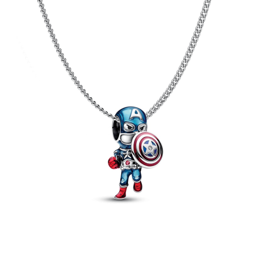 Captain America Charm Necklace Set