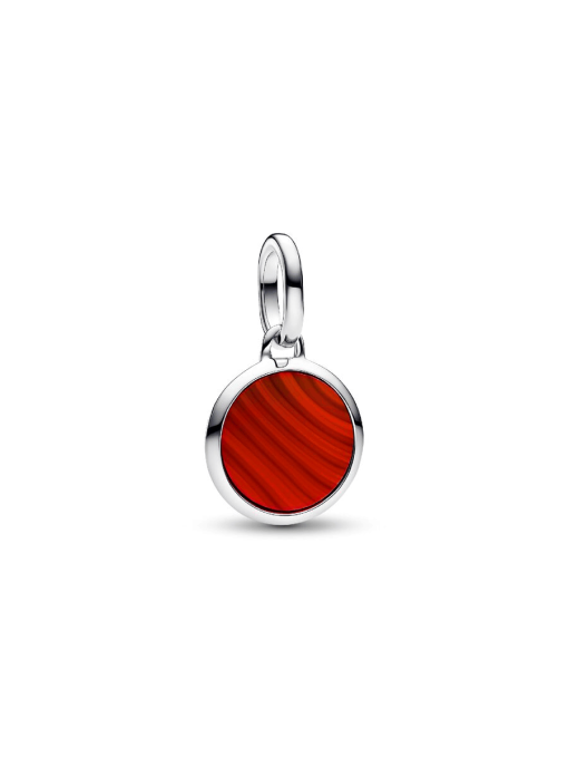 Red Murano Glass Engravable Mini Medallion Charm - Image 3