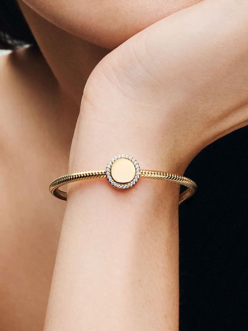 Engravable Sparkling Button Charm - Image 2