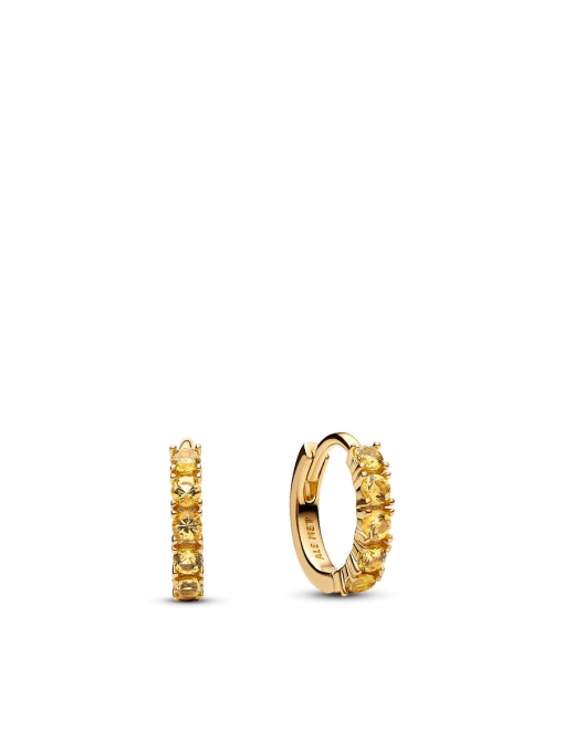 Yellow Huggie Earrings - Image 3