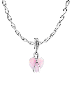 Opalescent Heart Charm Necklace Set