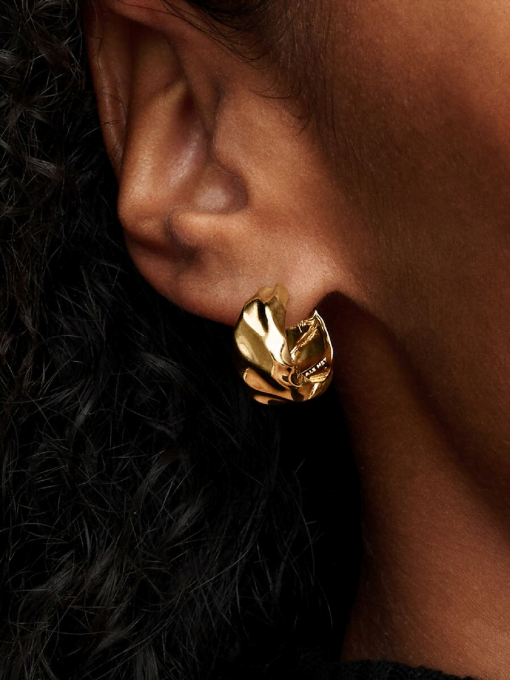 Rippled Hoop Earrings - Image 2