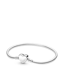 Pandora Moments Engravable Heart Clasp Snake Chain Bracelet