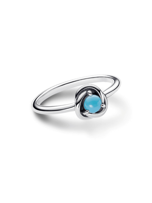 December Turquoise Blue Eternity Circle Ring - Image 5