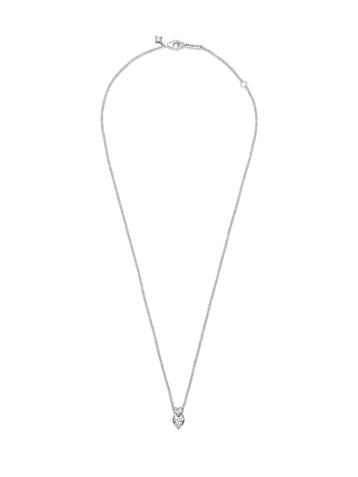 Double Heart Pendant Sparkling Collier Necklace - Image 6