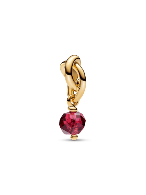 Faceted True Red Eternity Circle Dangle Charm - Image 2