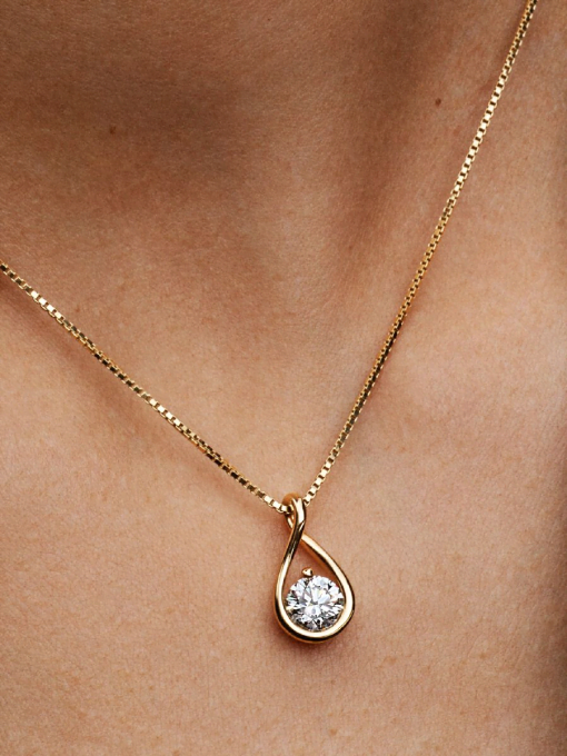 Pandora Infinite 14k Gold Lab-grown Diamond Pendant Necklace - Image 2