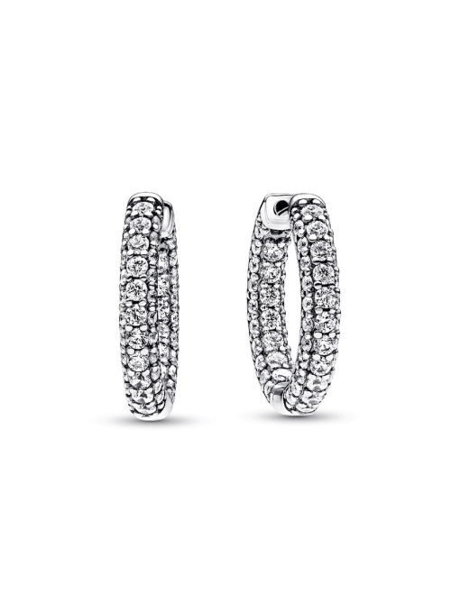 Pandora Timeless Pave Single-row Hoop Earrings - Image 3