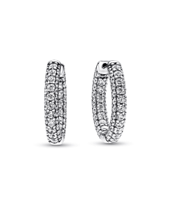 Pandora Timeless Pave Single-row Hoop Earrings