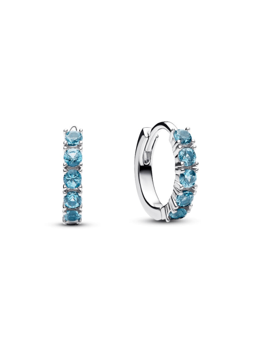 Light Blue Huggie Earrings - Image 3