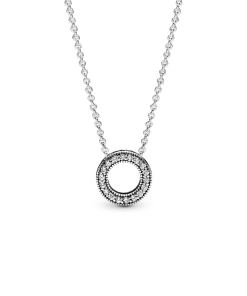 Pandora Logo Pave Circle Collier Necklace
