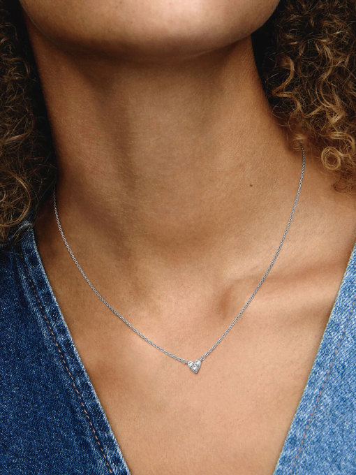Triple Stone Heart Collier Necklace - Image 2