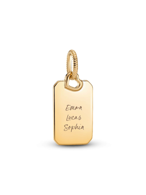 Engravable Rectangle Tag Pendant Necklace Set - Image 3