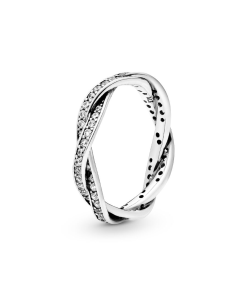 Sparkling Twisted Lines Ring