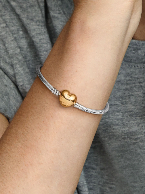 Pandora Moments Heart Clasp Snake Chain Bracelet - Image 2