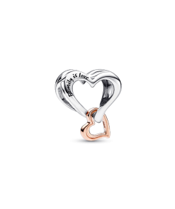 Two-tone Openwork Infinity Heart Charm