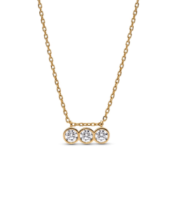 Pandora Era Bezel 14k Gold Triple Lab-grown Diamond Pendant Necklace