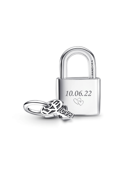 Padlock and Key Dangle Charm - Image 5