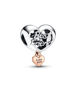 Love You Best Friend Heart Charm
