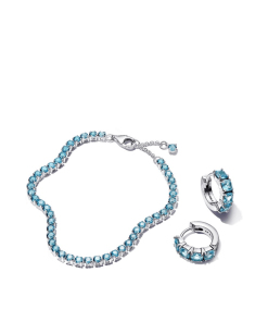 Sparkling Light Blue Tennis Jewelry Set