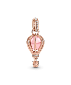Sparkling Pink Hot Air Balloon Dangle Charm