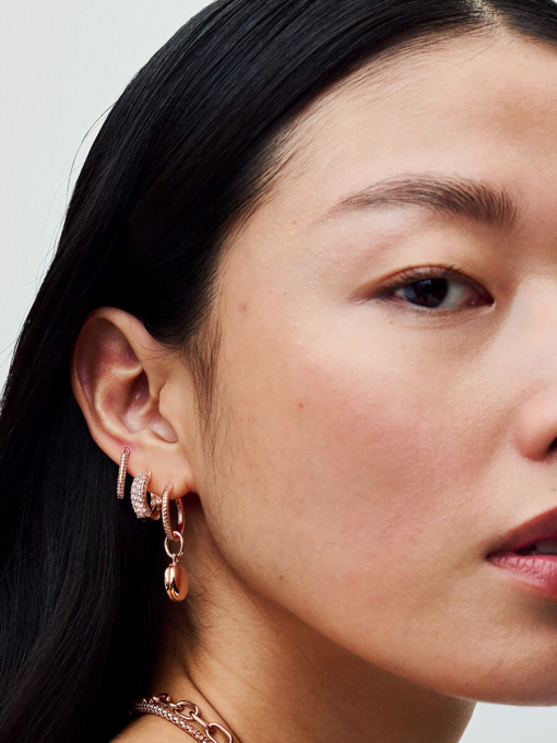 Pandora Timeless Pave Double-row Hoop Earrings - Image 7