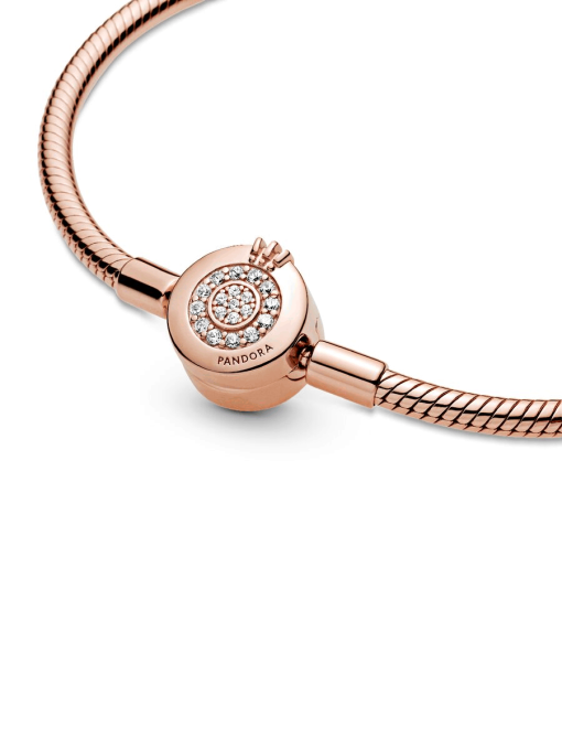 Pandora Moments Sparkling Crown O Snake Chain Bracelet - Image 6