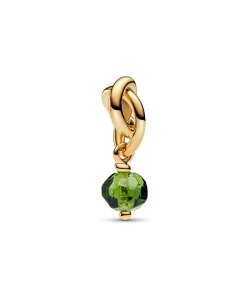 Faceted Spring Green Eternity Circle Dangle Charm