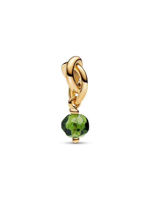 Faceted Spring Green Eternity Circle Dangle Charm
